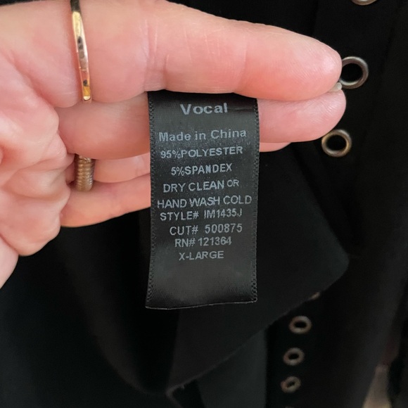 Vocal Black Eyelet-Embellished Microsuede Women's Westernwear Cardigan XL - Picture 3 of 4